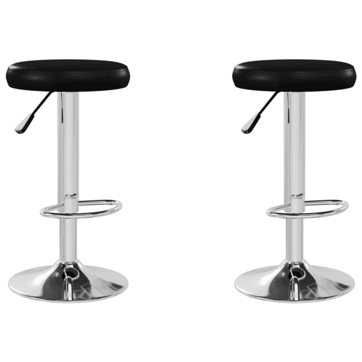 vidaXL Bancos de bar 2 pcs couro artificial preto vidaXL Bancos de bar 2 pcs couro artificial preto