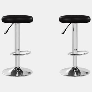 vidaXL Bancos de bar 2 pcs couro artificial preto