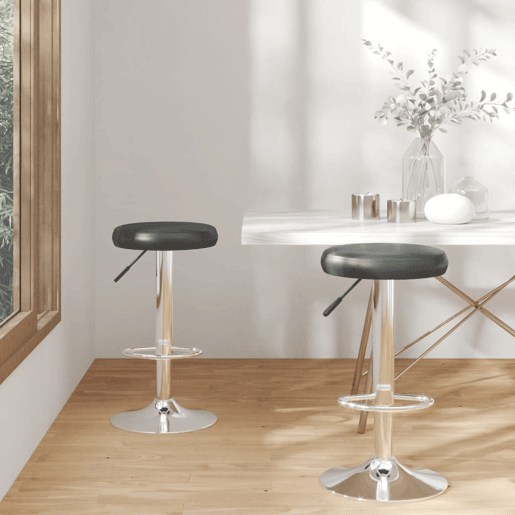 vidaXL Bancos de bar 2 pcs couro artificial preto vidaXL Bancos de bar 2 pcs couro artificial preto