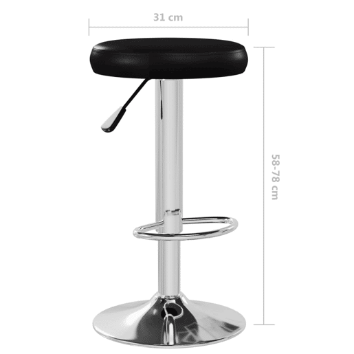 vidaXL Bancos de bar 2 pcs couro artificial preto vidaXL Bancos de bar 2 pcs couro artificial preto