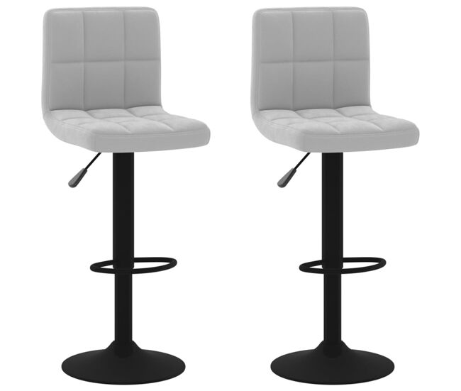Vidaxl taburetes de cocina 2 unidades terciopelo gris claro