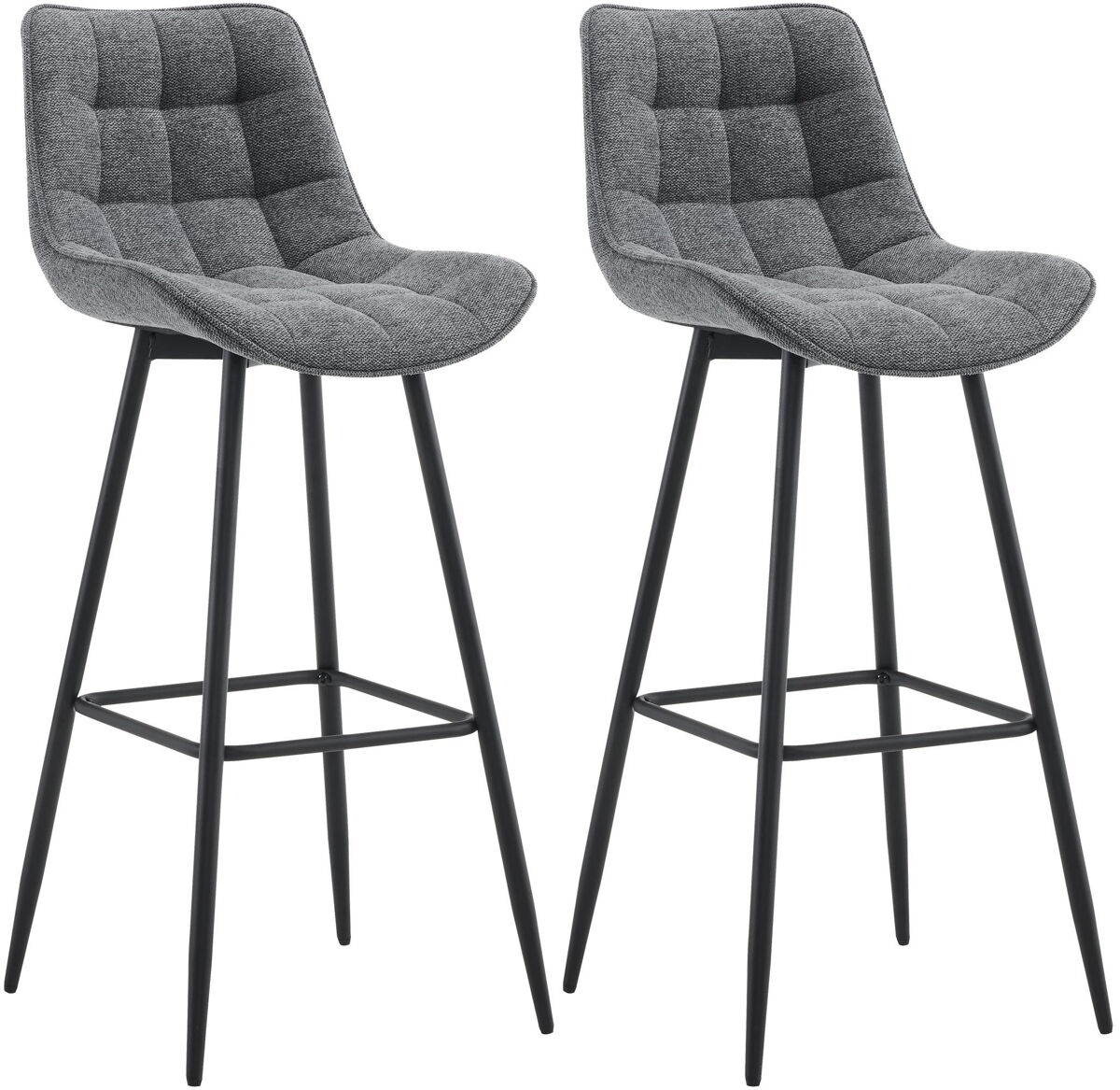 Set de 2 taburetes de bar dartford tela gris oscuro 52x47x106 cm