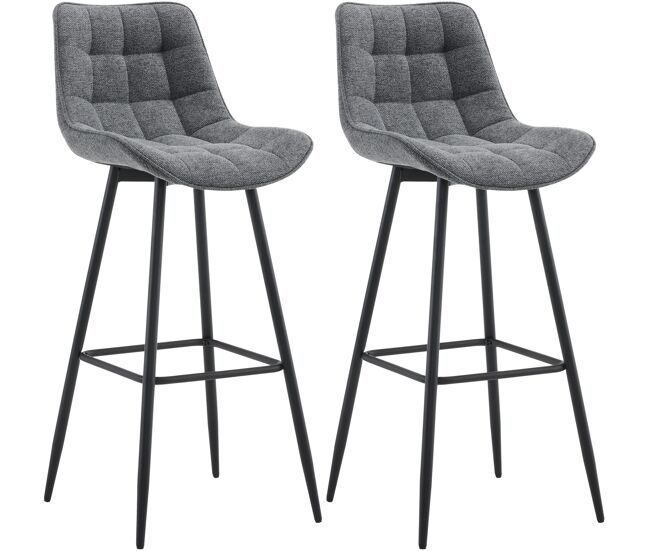 Set de 2 taburetes de bar dartford tela gris oscuro 52x47x106 cm