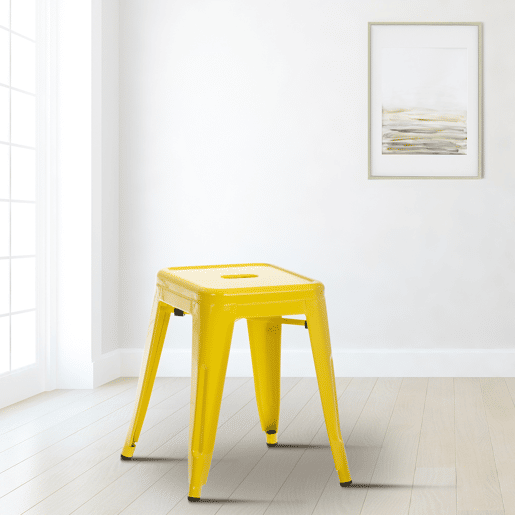 Taburete Armin Metal Amarillo 40X40X46 cm Taburete Armin Metal Amarillo 40X40X46 cm