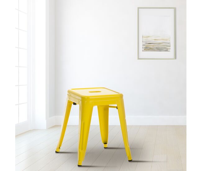 Taburete armin metal amarillo 40x40x46 cm