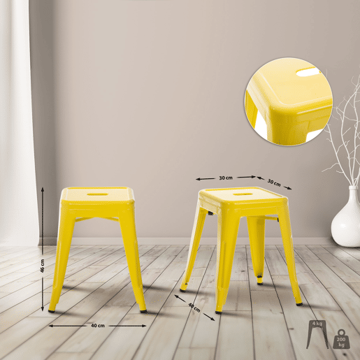 Taburete Armin Metal Amarillo 40X40X46 cm Taburete Armin Metal Amarillo 40X40X46 cm