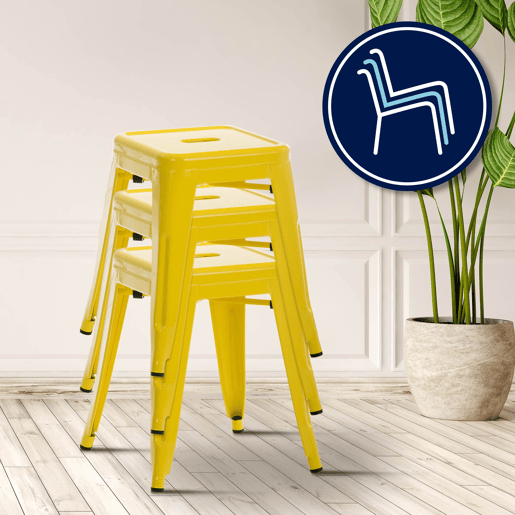 Taburete Armin Metal Amarillo 40X40X46 cm Taburete Armin Metal Amarillo 40X40X46 cm
