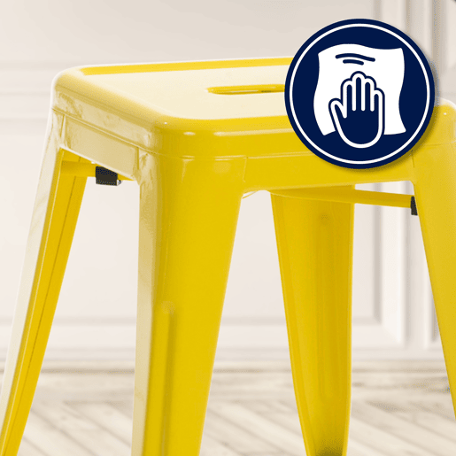 Taburete Armin Metal Amarillo 40X40X46 cm Taburete Armin Metal Amarillo 40X40X46 cm