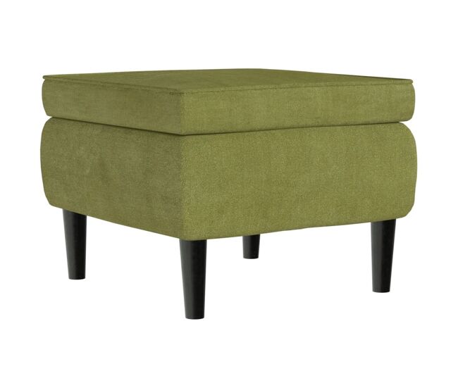 Vidaxl taburete con patas de madera terciopelo verde claro