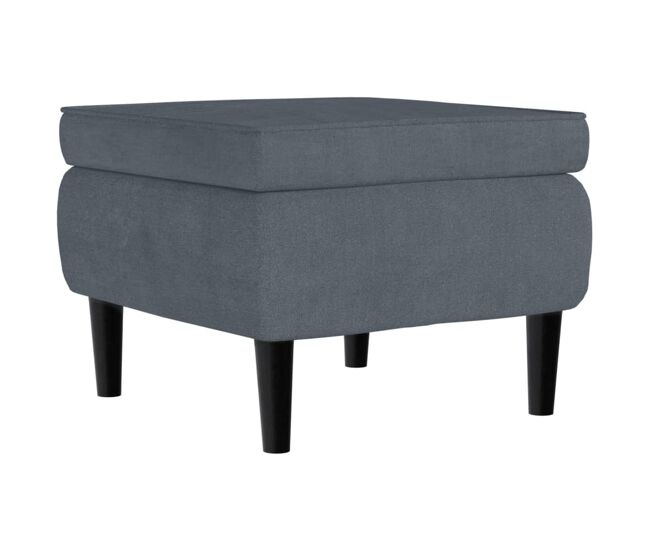 Vidaxl taburete con patas de madera terciopelo gris oscuro