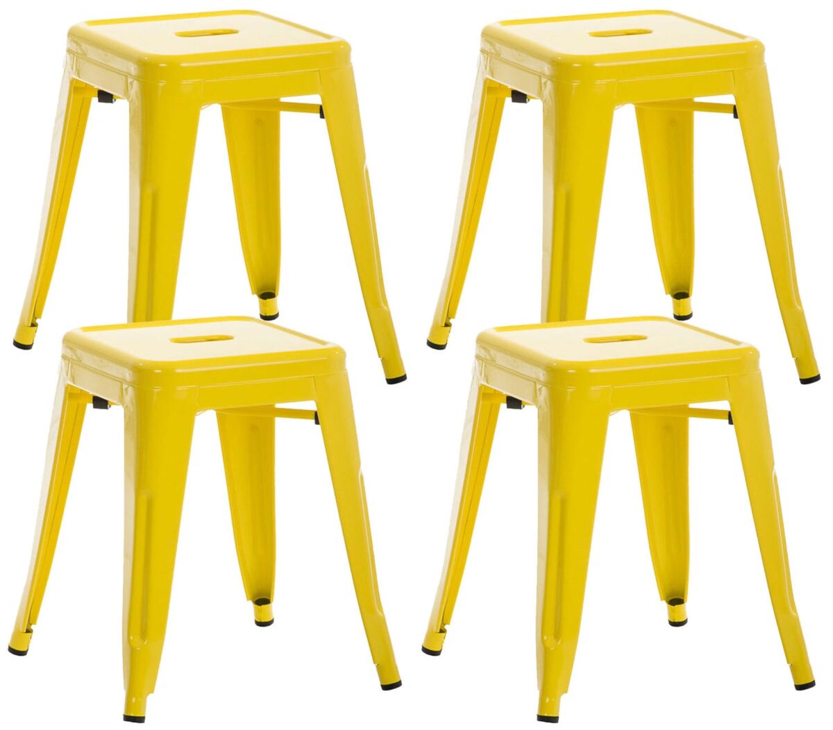 Set de 4 taburetes bajos armin metal amarillo 40x40x46 cm