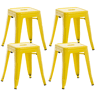 Set De 4 Taburetes Bajos Armin Metal Amarillo 40X40X46 cm