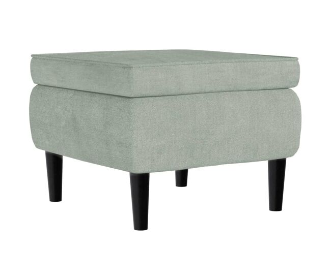 Vidaxl taburete con patas de madera y terciopelo gris claro