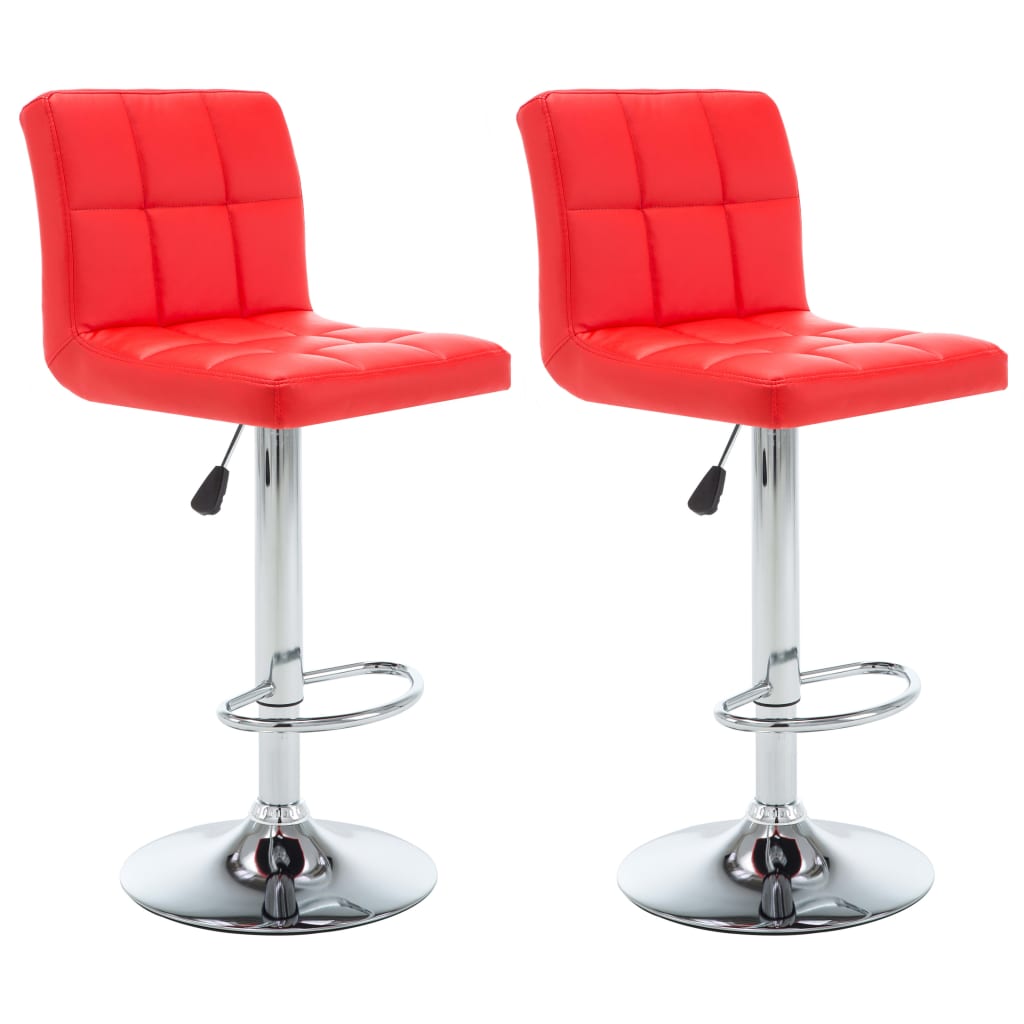 Vidaxl taburetes de cocina 2 unidades cuero sintético rojo