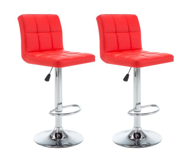 Vidaxl taburetes de cocina 2 unidades cuero sintético rojo