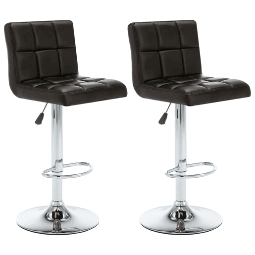 vidaXL Bancos de bar 2 pcs couro artificial castanho