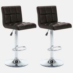 vidaXL Bancos de bar 2 pcs couro artificial castanho