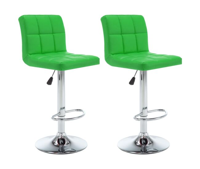 Vidaxl taburetes de cocina 2 unidades cuero sintético verde