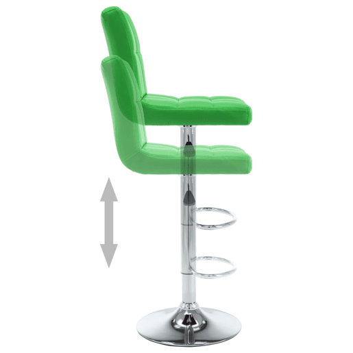 vidaXL Bancos de bar 2 pcs couro artificial verde