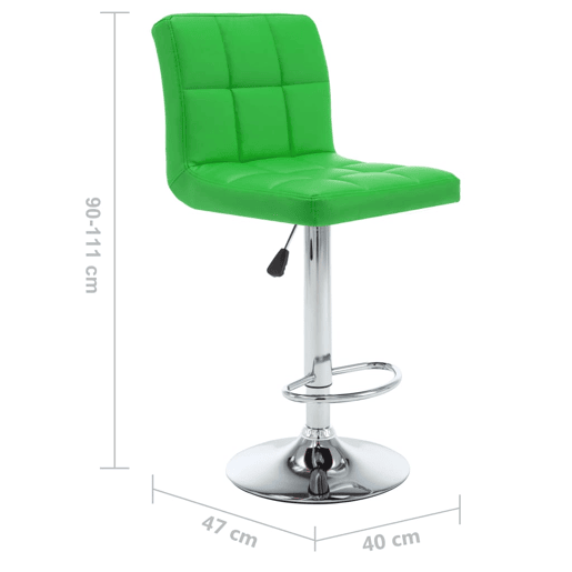 vidaXL Bancos de bar 2 pcs couro artificial verde