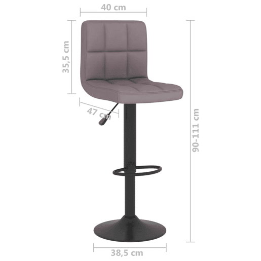 vidaXL Banco de bar tecido cinzento-acastanhado vidaXL Banco de bar tecido cinzento-acastanhado