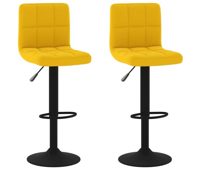Vidaxl taburetes de cocina 2 unidades terciopelo amarillo mostaza