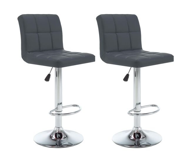 Vidaxl taburetes de cocina 2 unidades cuero sintético gris