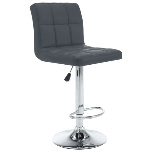 vidaXL Bancos de bar 2 pcs couro artificial cinzento