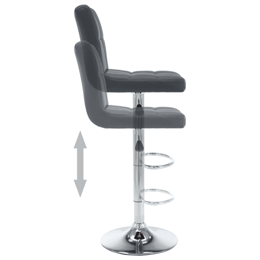 vidaXL Bancos de bar 2 pcs couro artificial cinzento