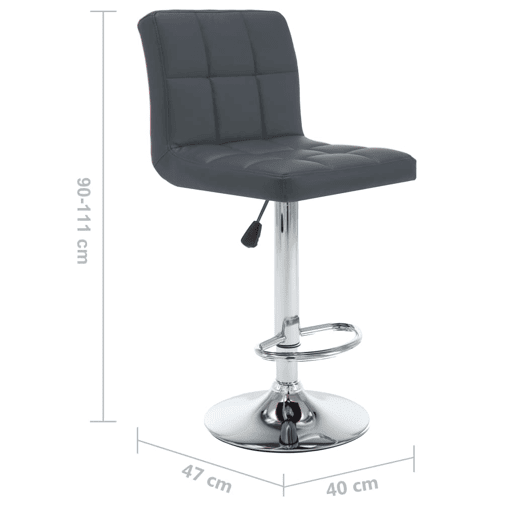 vidaXL Bancos de bar 2 pcs couro artificial cinzento