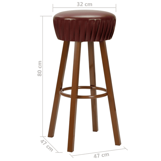 vidaXL Bancos de bar 2 pcs couro artificial castanho vidaXL Bancos de bar 2 pcs couro artificial castanho