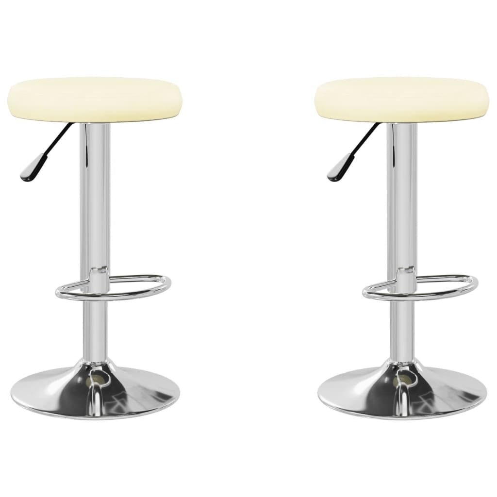 Vidaxl taburetes de cocina 2 unidades cuero sintético color crema