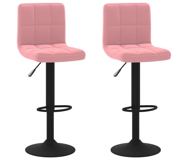 Vidaxl taburetes de cocina 2 unidades terciopelo rosa