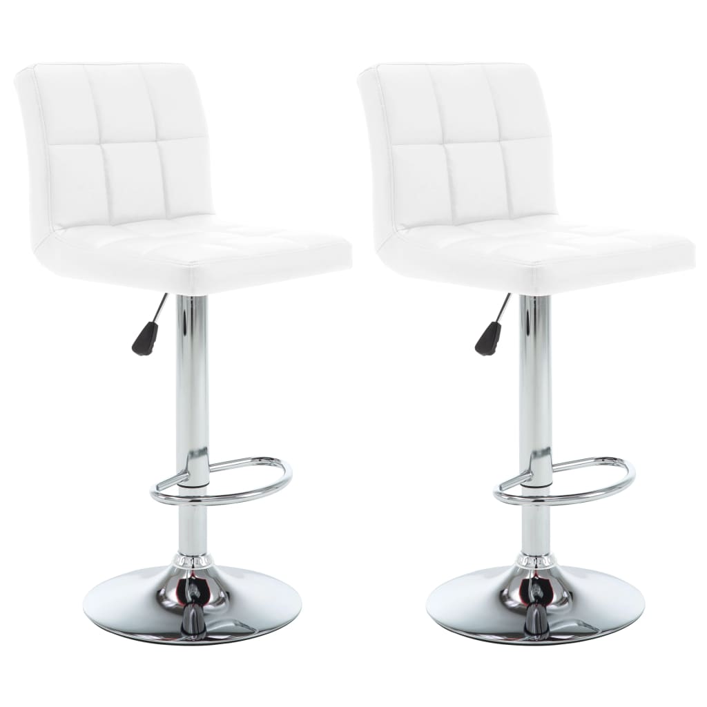Vidaxl taburetes de cocina 2 unidades cuero sintético blanco