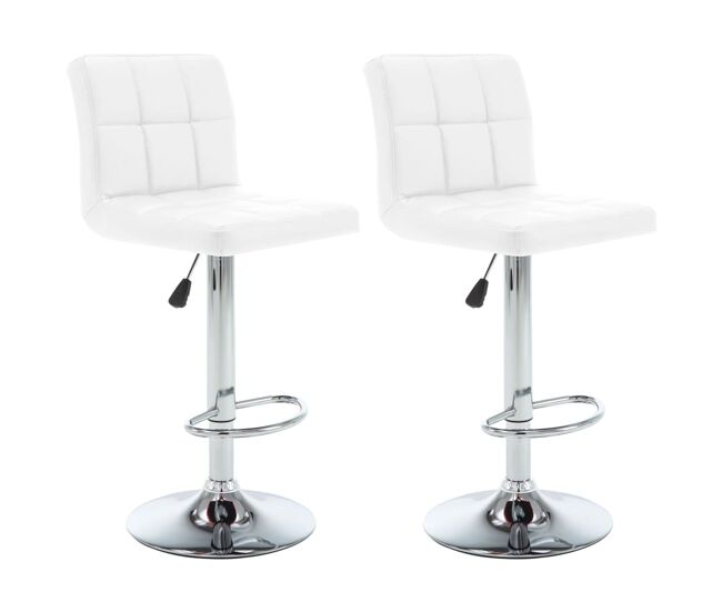 Vidaxl taburetes de cocina 2 unidades cuero sintético blanco