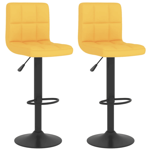 vidaXL Bancos de bar 2 pcs tecido amarelo mostarda vidaXL Bancos de bar 2 pcs tecido amarelo mostarda