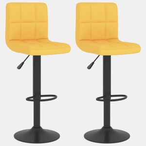 vidaXL Bancos de bar 2 pcs tecido amarelo mostarda