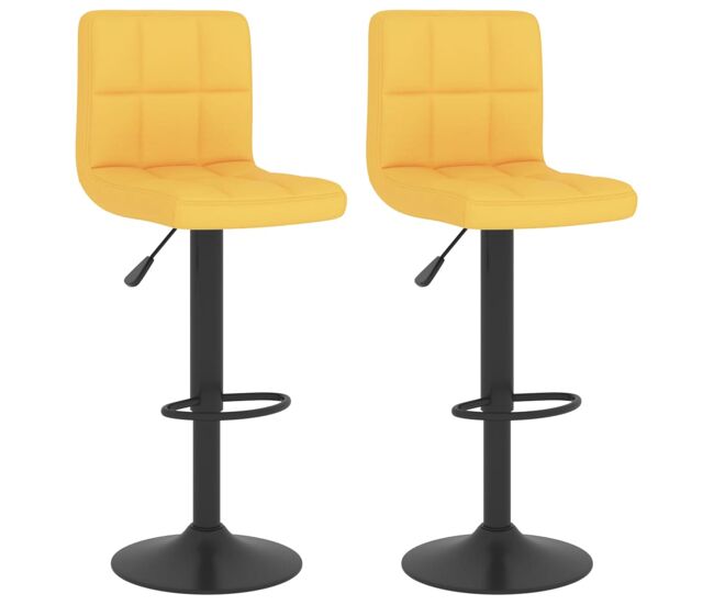 Vidaxl taburetes de cocina 2 unidades tela amarillo mostaza