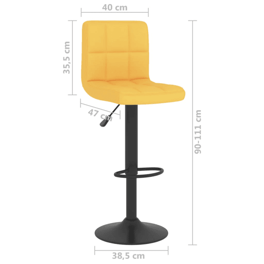 vidaXL Bancos de bar 2 pcs tecido amarelo mostarda vidaXL Bancos de bar 2 pcs tecido amarelo mostarda