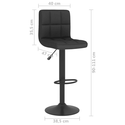 vidaXL Banco de bar tecido preto vidaXL Banco de bar tecido preto