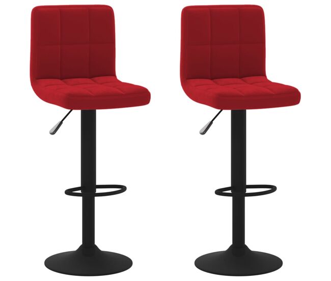 Vidaxl taburetes de cocina 2 unidades terciopelo rojo vino tinto