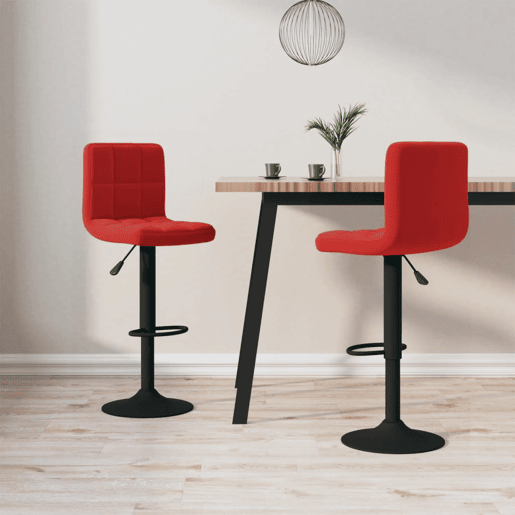 vidaXL Bancos de bar 2 pcs veludo vermelho tinto vidaXL Bancos de bar 2 pcs veludo vermelho tinto