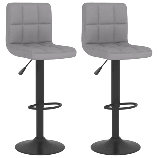 vidaXL Bancos de bar 2 pcs tecido cinzento-claro vidaXL Bancos de bar 2 pcs tecido cinzento-claro