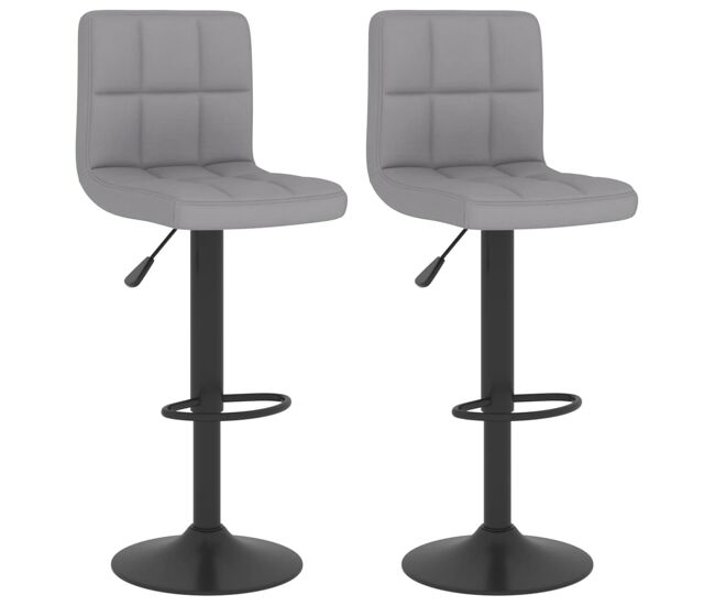 Vidaxl taburetes de cocina 2 unidades de tela gris claro