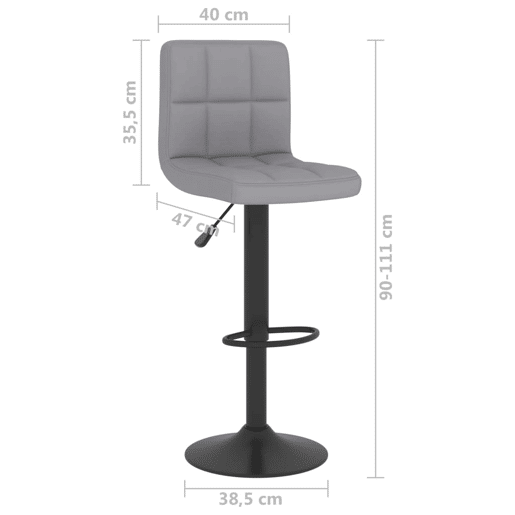 vidaXL Bancos de bar 2 pcs tecido cinzento-claro vidaXL Bancos de bar 2 pcs tecido cinzento-claro