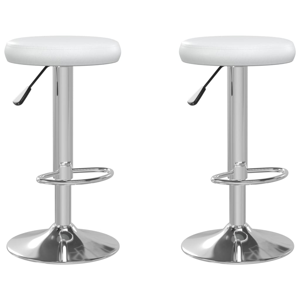 Vidaxl taburetes de cocina 2 unidades cuero sintético blanco