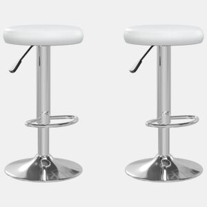 vidaXL Bancos de bar 2 pcs couro artificial branco