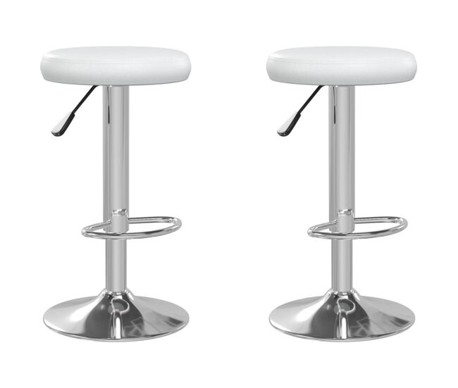 Vidaxl taburetes de cocina 2 unidades cuero sintético blanco
