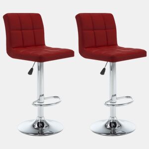 vidaXL Bancos de bar 2 pcs couro artificial vermelho tinto
