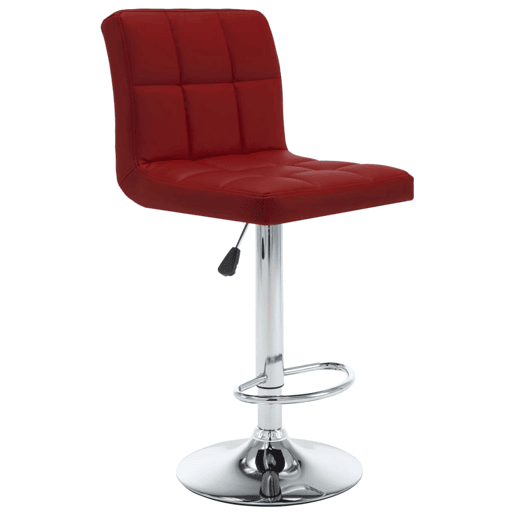vidaXL Bancos de bar 2 pcs couro artificial vermelho tinto